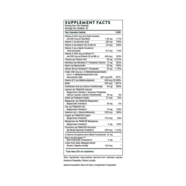 thorne basic nutrients 2/day